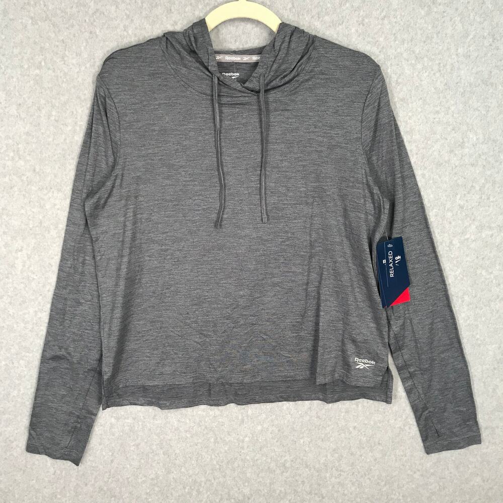 NEW $60 Reebok Hoodie Sweatshirt Medium Slim Active Performance Exercise Wicking